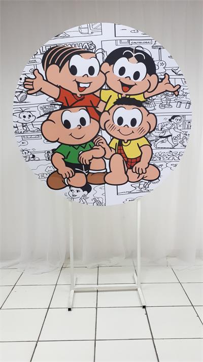 Painel Sublimado Redondo Turma da Monica 130Cm - BB Festas Aluguel 