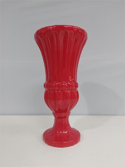Vaso Tulipa Trabalhado M Vermelho 28Cm X 14Cm - BB Festas Aluguel 