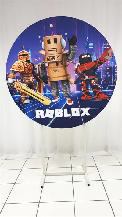 Painel Sublimado Redondo Roblox 130Cm - BB Festas Aluguel 