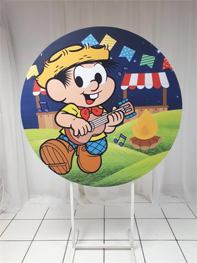 Painel Sublimado Redondo Chico Bento São João 1,30Cm - BB Festas Aluguel 