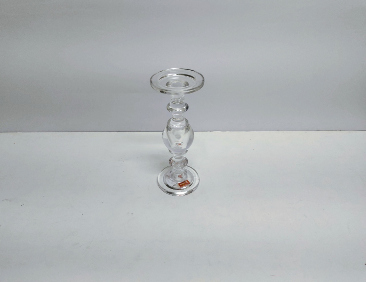 Castiçal de Vidro/G Pé Torneado 30Cm Alt X 11Cm Diametro  - BB Festas Aluguel 