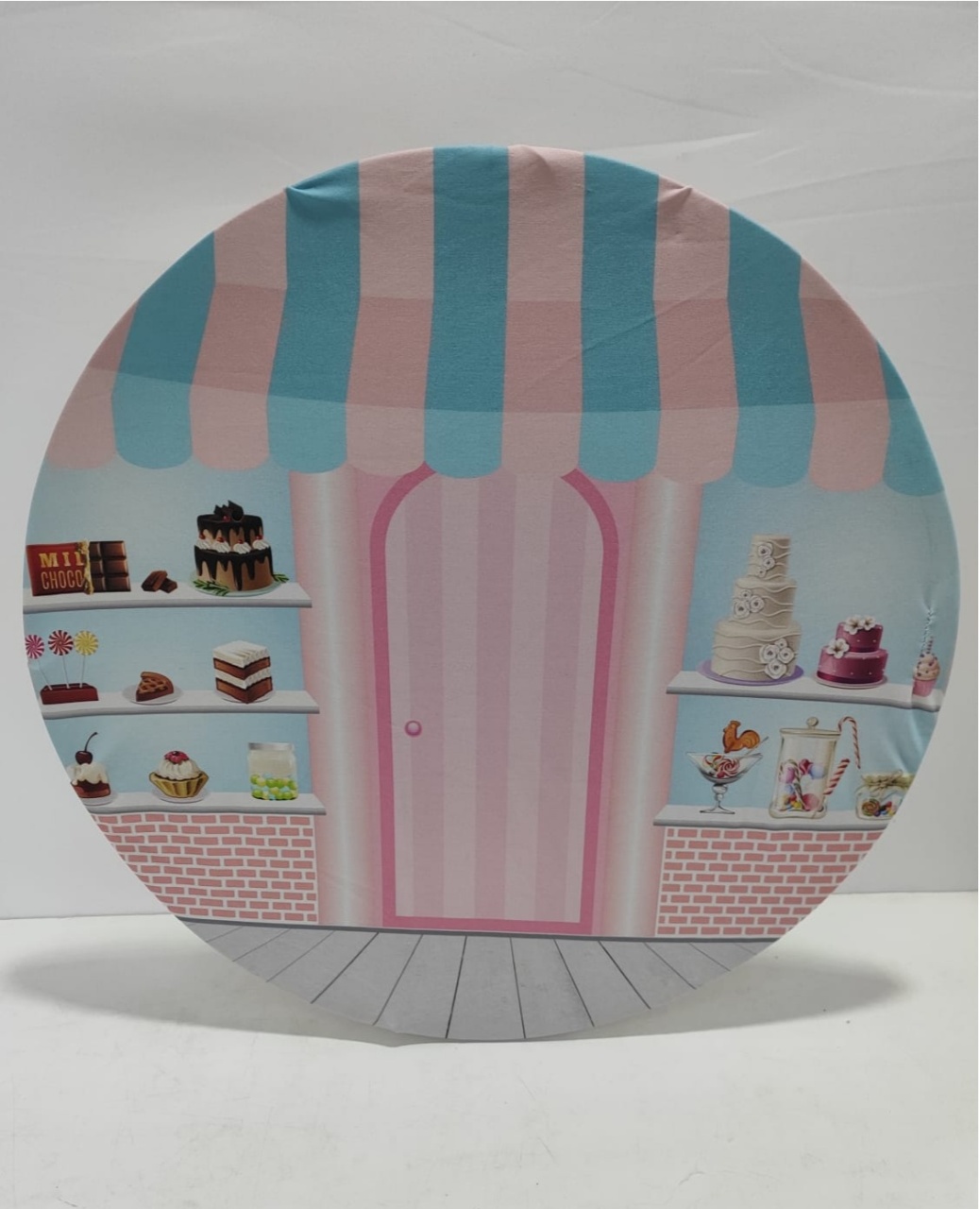 Painel Sublimado Redondo Confeitaria 60Cm - BBFestasAluguel 