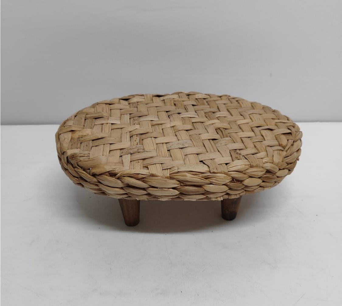Porta Doce Mdf Oval Com Palha 25Cm Larg X 30Cm Comp - BBFestasAluguel 