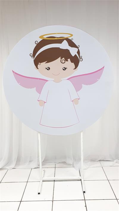 Painel Sublimado Redondo Anjinha 1,30Cm - BB Festas Aluguel 