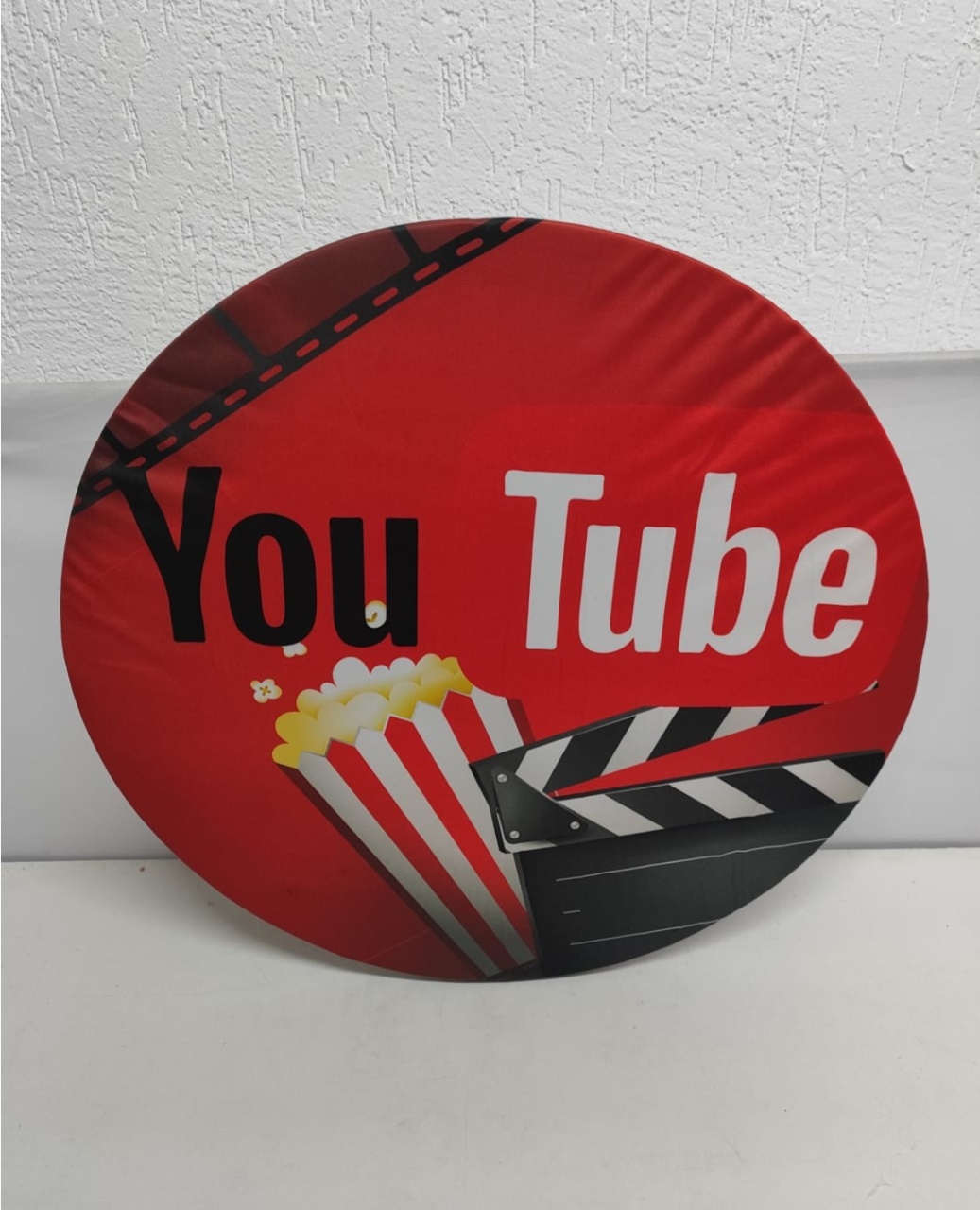 Painel Sublimado Redondo Youtube 60Cm - BBFestasAluguel 