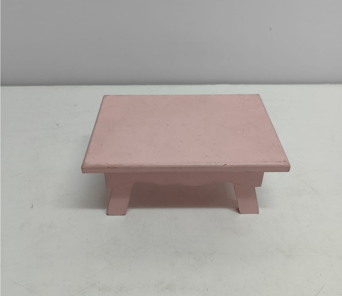 Banco Mdf Rosa Claro 9Cm Alt X 20Cm Larg X 15Cm Comp - BBFestasAluguel 