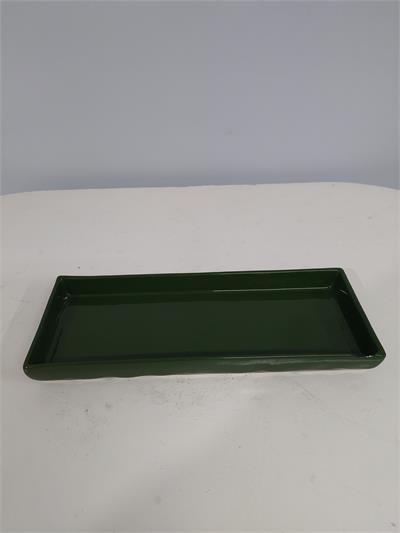 Bandeja Retangular Reto Fundo Verde Escuro Alt3Cm 12Cm X 33Cm - BB Festas Aluguel 