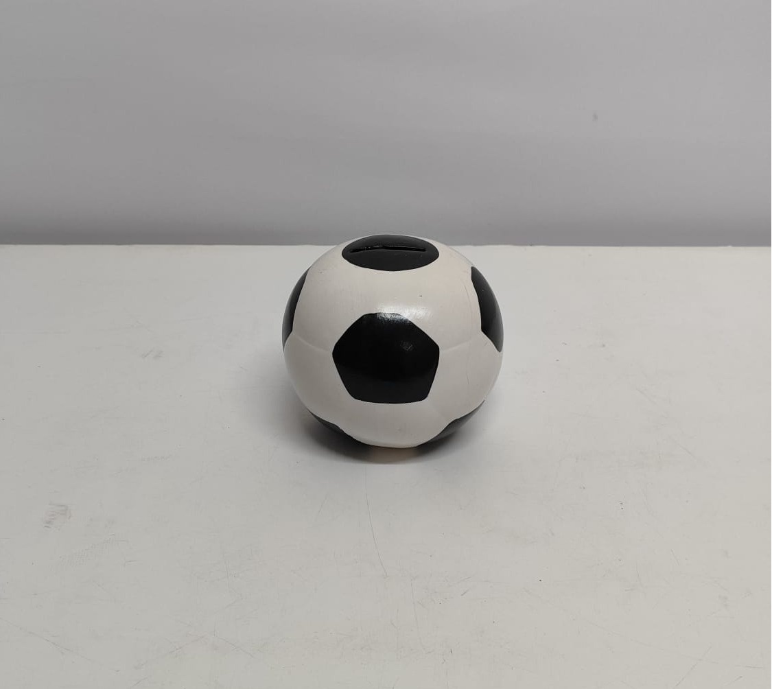 Bola de Futebol Decorativa Branco/Preto 12Cm Diametro - BB Festas Aluguel 