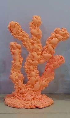 Alga de Chão Artesanal Laranja 50Cm  - BB Festas Aluguel 