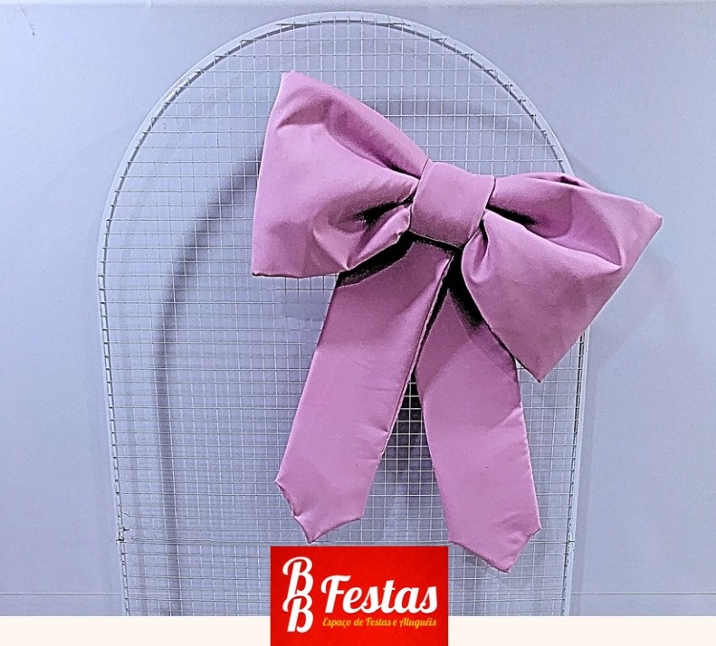 Laço Rosa/P Para Painel 80Cm Larg - BB Festas Aluguel 