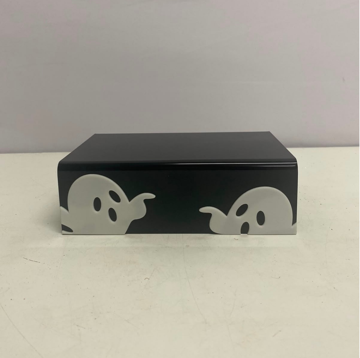Suporte Retangular Acrílico Preto P (Halloween) - BBFestasAluguel 