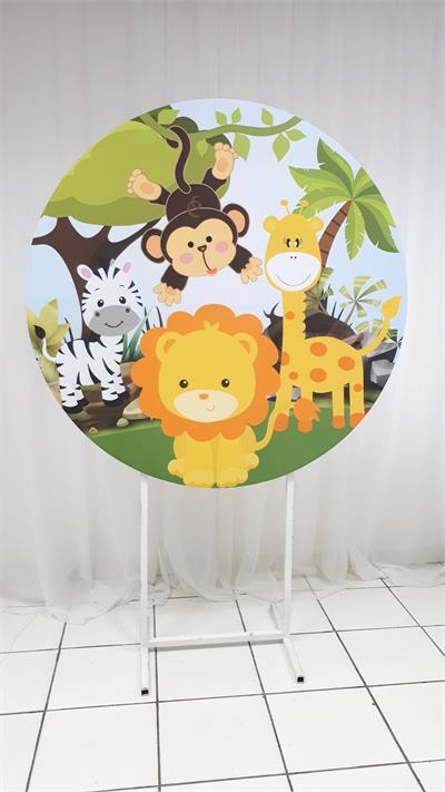 Painel Sublimado Redondo Selva 1,30Cm - BB Festas Aluguel 