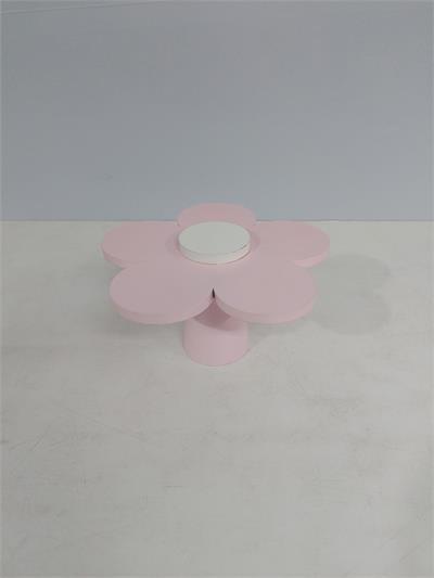 Porta Doce Mdf Flor Baixo Rosa Claro 11Cm X 21Cm - BB Festas Aluguel 