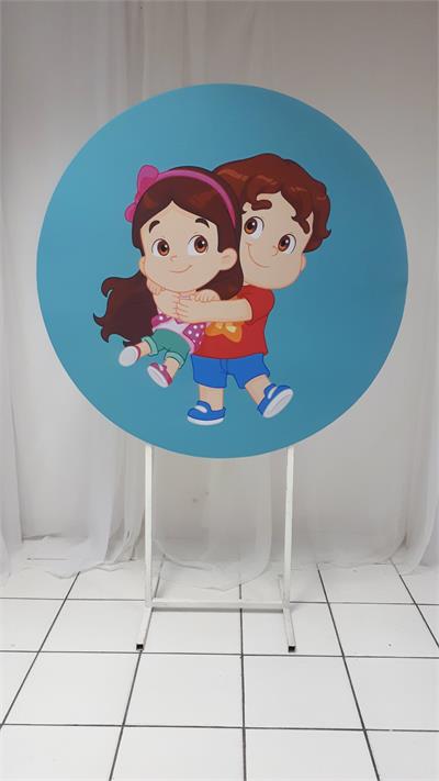 Painel Sublimado Redondo Maria Clara E Jp  2 1,30Cm - BB Festas Aluguel 