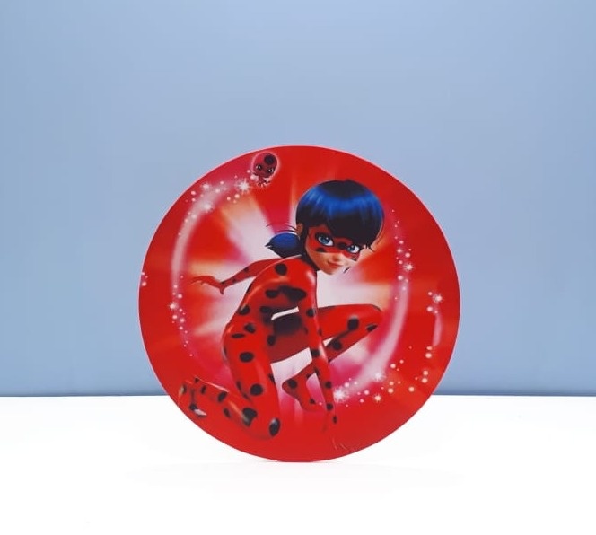 Painel Sublimado Redondo Ladybug 60Cm   - BB Festas Aluguel 