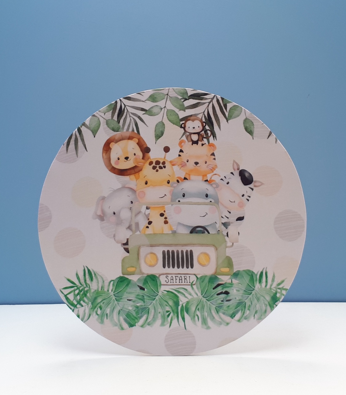 Painel Sublimado Redondo Safari 60Cm - BBFestasAluguel 