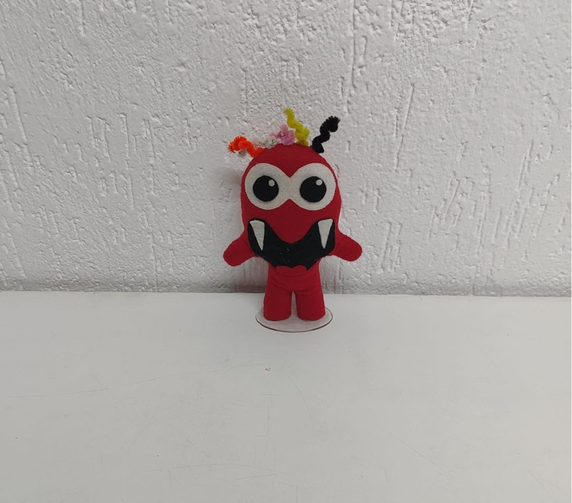 Feltro Monstro Vermelho (Halloween) - BB Festas Aluguel 