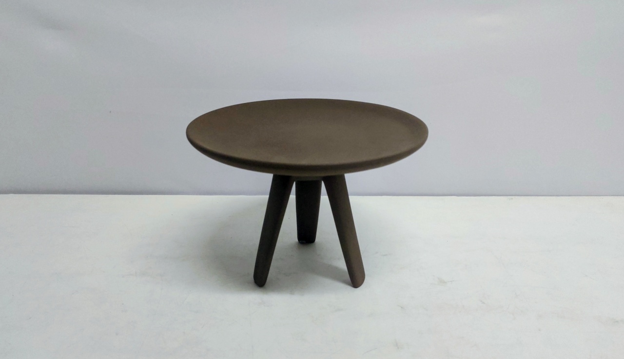 Porta Doce Prato/M Tripé Marrom-Terra Fosco 17Cm Alt X 23Cm Diametro - BB Festas Aluguel 