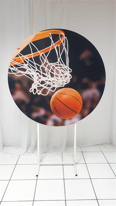 Painel Sublimado Redondo Cesta Basquete 1,30Cm - BB Festas Aluguel 