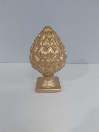 Pinha Louça Dourada  Alt 19Cm X 10Cm X 10Cm - BB Festas Aluguel 