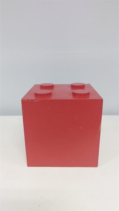 Cubo  Lego Vermelho Em Mdf 15Cm - BB Festas Aluguel 