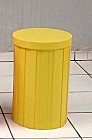 Cilindro P Ripado Amrelo Mdf 50Cm Alt X 30Cm Diametro   - BB Festas Aluguel 