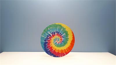 Painel Sublimado Redondo Tie Die Arco Iris Espiral 60Cm - BB Festas Aluguel 