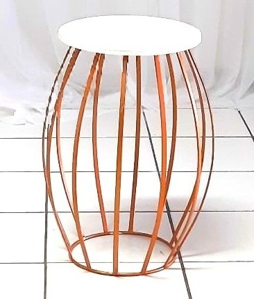 Cilindro Rosê Telado Com Tampo Branco  60Cm Alt X 30Cm Diametro - BB Festas Aluguel 