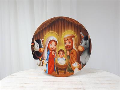 Painel Sublimado Redondo Nascimento de Jesus 60Cm - BB Festas Aluguel 