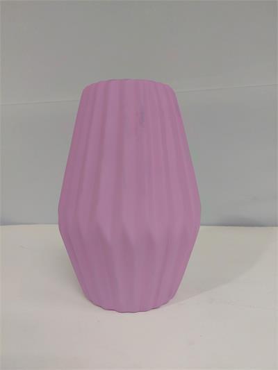 Vaso Fosco 3D Canelado Baixo Lilás 21Cm X 9Cm - BB Festas Aluguel 