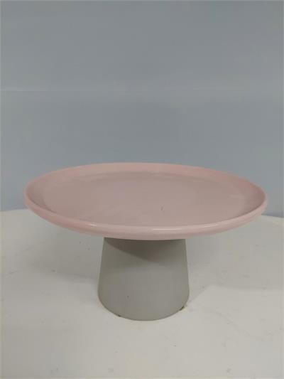 Porta Doce Cogumelo Pé de Cimento /G Rosa Claro 16Cm Alt X 30Cm Diametro - BB Festas Aluguel 