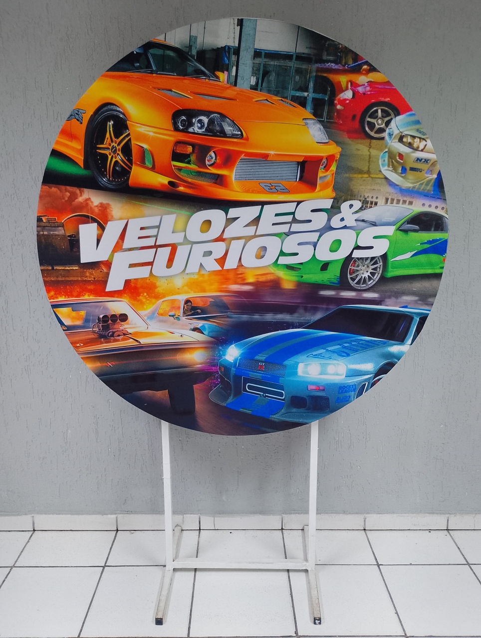 Painel Sublimado Redondo Velozes E Furiosos 1,30Cm  - BB Festas Aluguel 