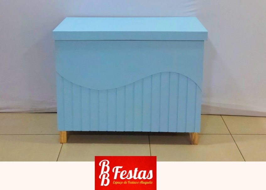 Balcão Desmontável Azul Claro 80Cm Alt. X 1M Larg. X 45Cm Comp. - BB Festas Aluguel 