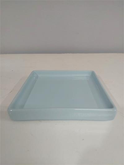 Bandeja Quadrada Reta Sem Pé/M Azul Claro 2Cm Alt X 15Cm Diametro - BB Festas Aluguel 