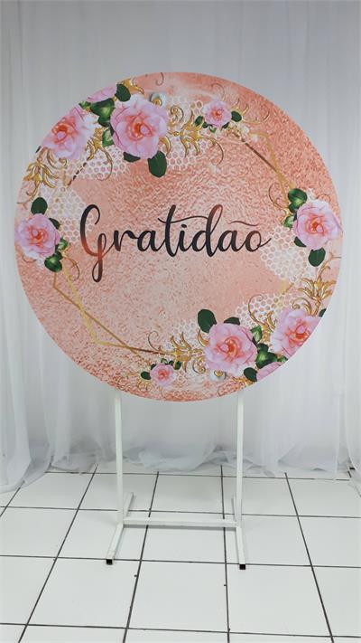 Painel Sublimado Redondo Gratidão 1,30Cm - BB Festas Aluguel 