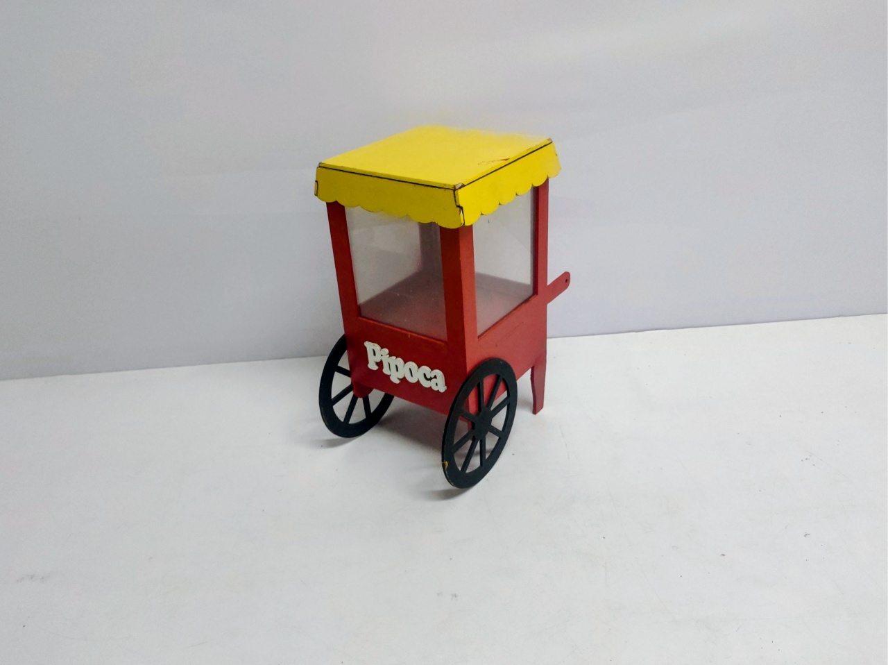 Mini Carrinho de Pipoca Vermelho 26Cm Alt X 13Cm Diametro  - BB Festas Aluguel 
