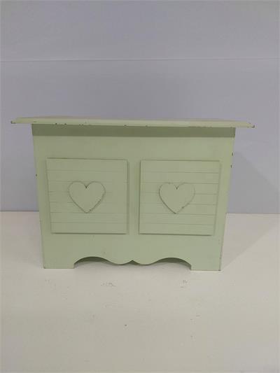 Comoda   de Mesa  Com 2 Gavetas Falsa  Verde Claro Alt 20Cm X 28Cm X 16Cm - BB Festas Aluguel 