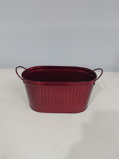 Cachepo Oval Latão Marsala Alt12Cm 14Cm X 24Cm - BB Festas Aluguel 