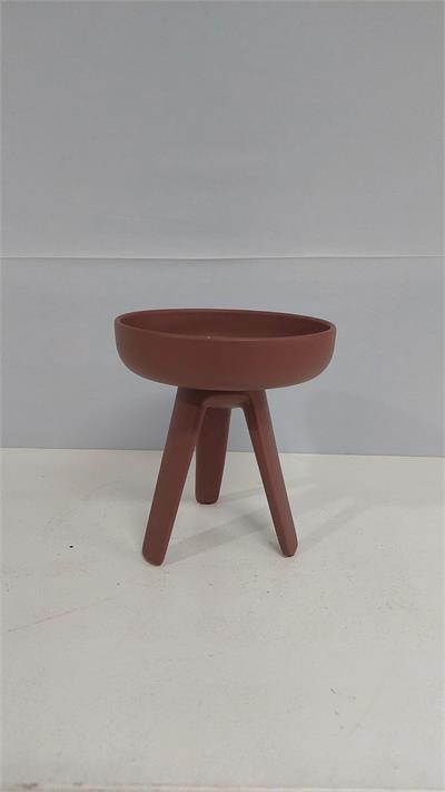 Porta Doce Fosco Fundo Tripé Marrom 15Cm X 18Cm Diametro  - BB Festas Aluguel 