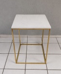 Cubo Vazado M Ferro Dourada + Tampo Rústico/Branco 70Cm X 50Cm X 50Cm  - imagem 2