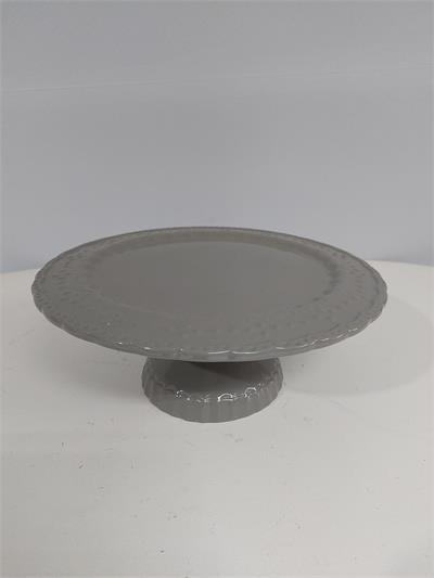 Porta Doce Borda Trabalhada M Cinza 12Cm X 30Cm - BB Festas Aluguel 