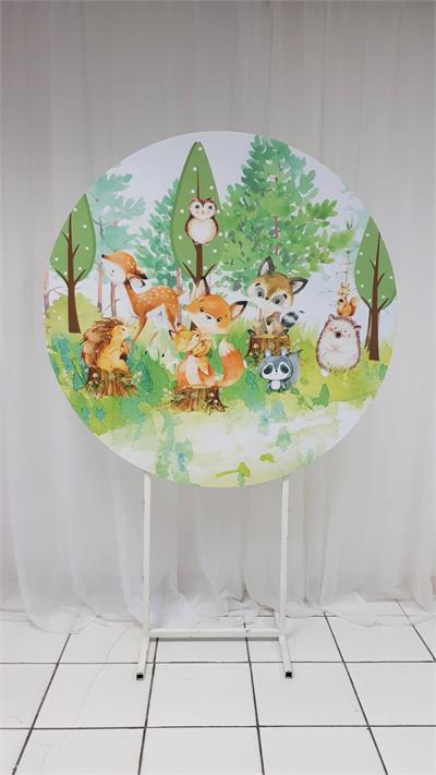 Painel Sublimado Redondo Bosque Encatado 1,30Cm - BB Festas Aluguel 