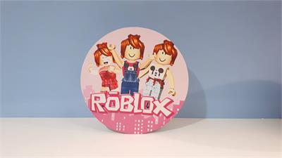 Painel Sublimado Redondo Roblox Meninas 60Cm - BB Festas Aluguel 