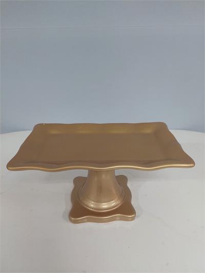Porta Doce Retangular Babado Dourada Alt13Cm 27Cm X 16Cm - BB Festas Aluguel 