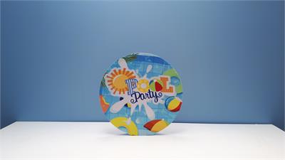 Painel Sublimado Redondo Pool Party 60Cm - BB Festas Aluguel 