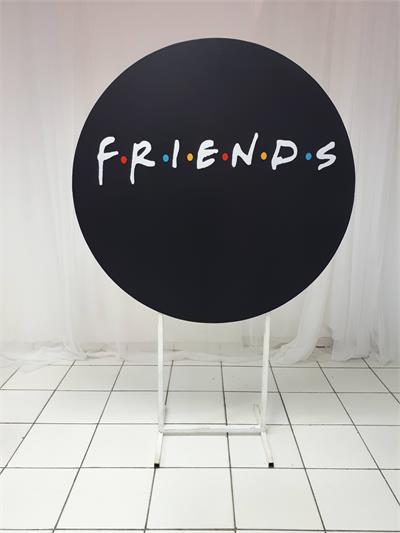 Painel Sublimado Redondo  Friends 1,30Cm - BB Festas Aluguel 