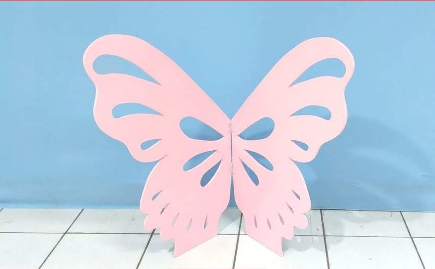 Borboleta Decorativa de Chão Rosa 85Cm Alt  - BB Festas Aluguel 