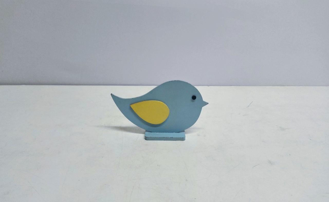 Totem Passarinho Azul 11Cm Alt X 15Cm Larg - BB Festas Aluguel 