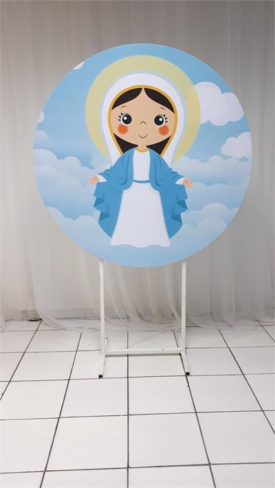 Painel Sublimado Redondo Nossa Senhora 1,30Cm - BB Festas Aluguel 
