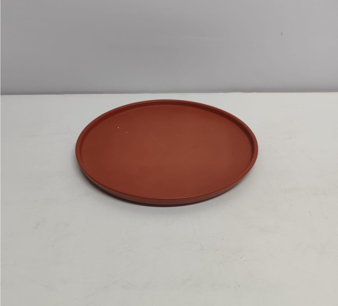 Bandeja Red. Terracota Fosco 26Cm Diametro  - BB Festas Aluguel 